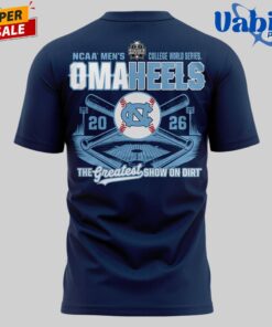 North Carolina Tar Heels 2026 Baseball College World Series Omaheels Limited Tshirt 3