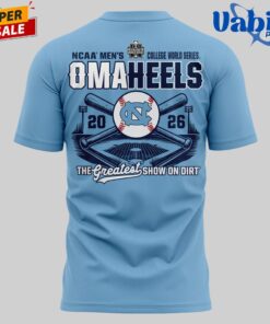 North Carolina Tar Heels Baseball College World 2026 Series Omaheels 3D Tshirt 3