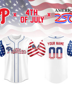 Philadelphia Phillies America250 4th Of July Custom Jersey