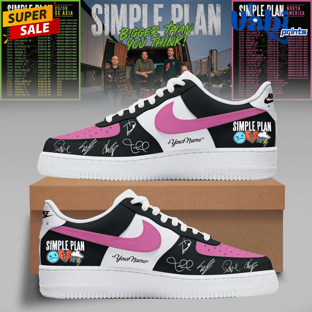 Simple Plan Bigger Than You Think Tour Air Force 1 Shoes Simple Plan Bigger Than You Think Tour Air Force 1 Shoes