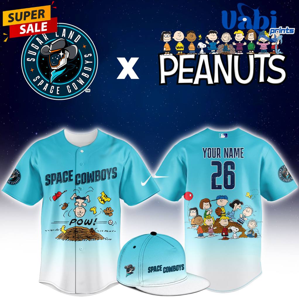 Sugar Land Space Cowboys x Peanuts Night Limited Edition Custom Baseball Jersey Sugar Land Space Cowboys x Peanuts Night Limited Edition Custom Baseball Jersey