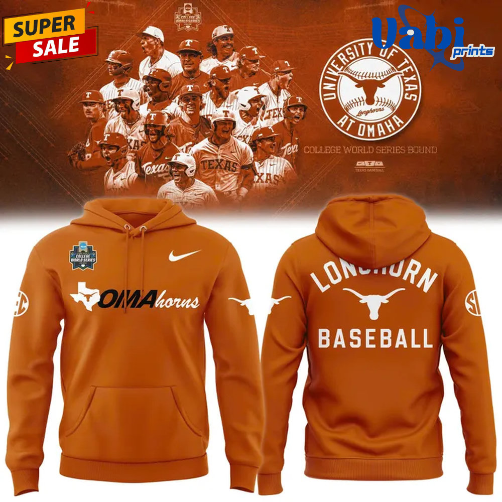 Texas Longhorns 2026 NCAA Baseball Men’s College World Series Omaha Limited Hoodie Texas Longhorns 2026 NCAA Baseball Men’s College World Series Omaha Limited Hoodie