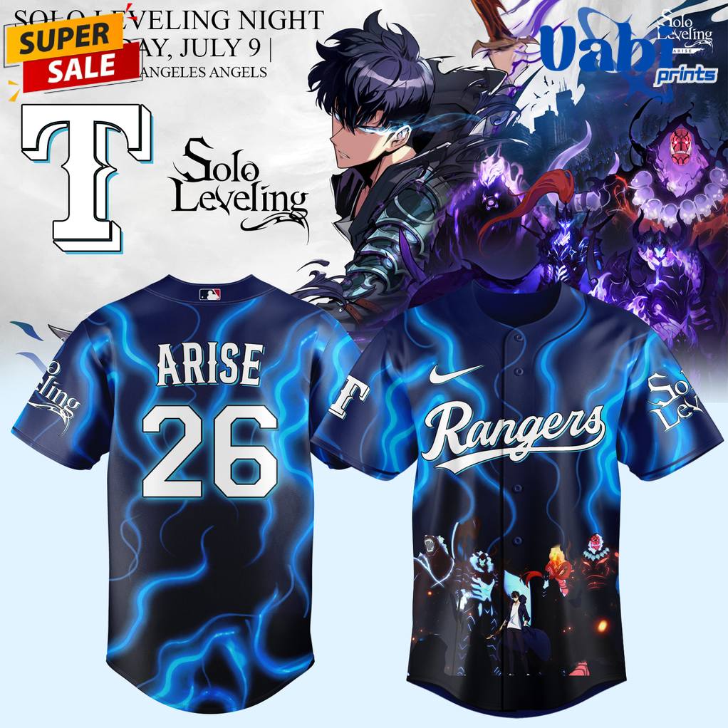 Texas Rangers x Solo Leveling – Special Edition Baseball Jersey Texas Rangers x Solo Leveling – Special Edition Baseball Jersey