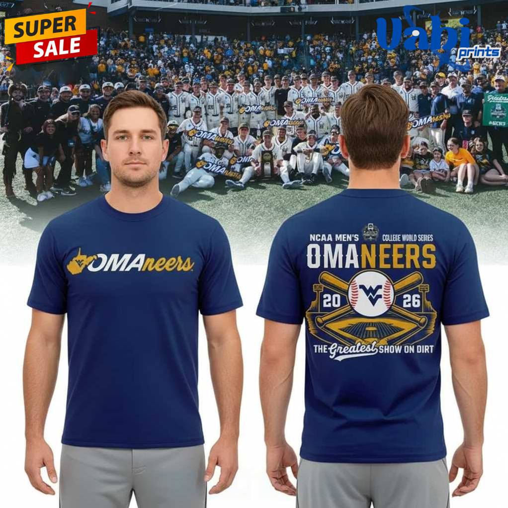 West Virginia Mountaineers 2026 Baseball College World Series Omaneers 3D T-shirt West Virginia Mountaineers 2026 Baseball College World Series Omaneers 3D T-shirt