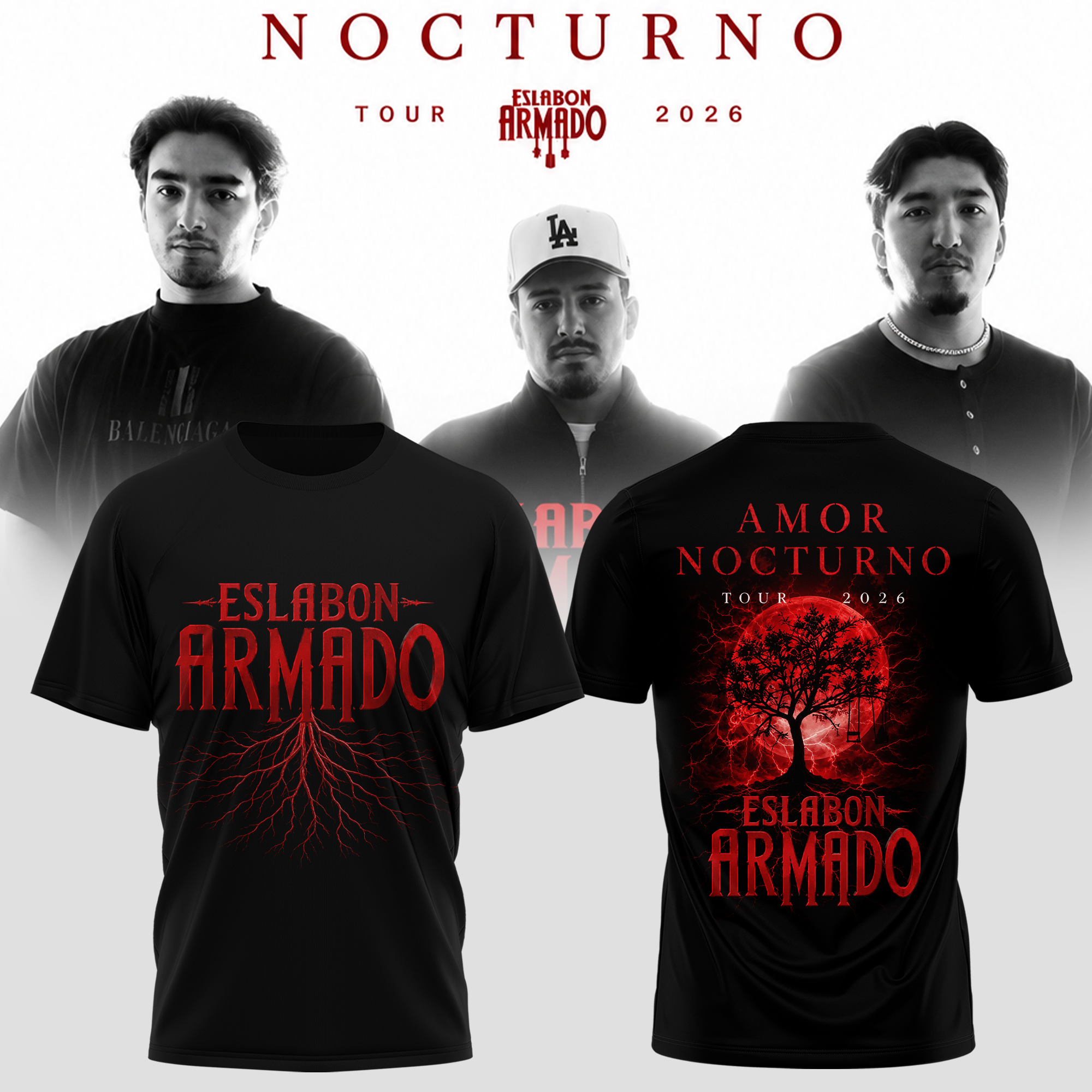 Eslabón Armado Amor Nocturno Rooted Love 2026 Limited Edition 3D T-shirt Eslabón Armado Amor Nocturno Rooted Love 2026 Limited Edition 3D T-shirt